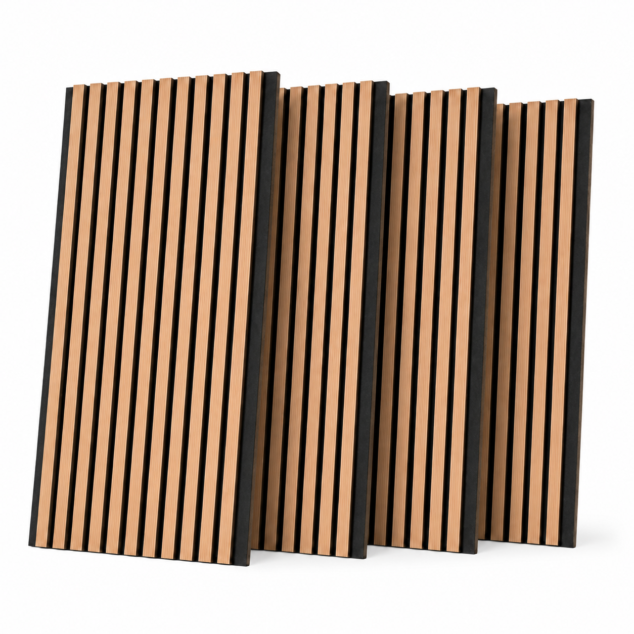 Pannello Acustico Decorativo MDF Effetto Legno con Feltro 120x60 cm Confezione da 4