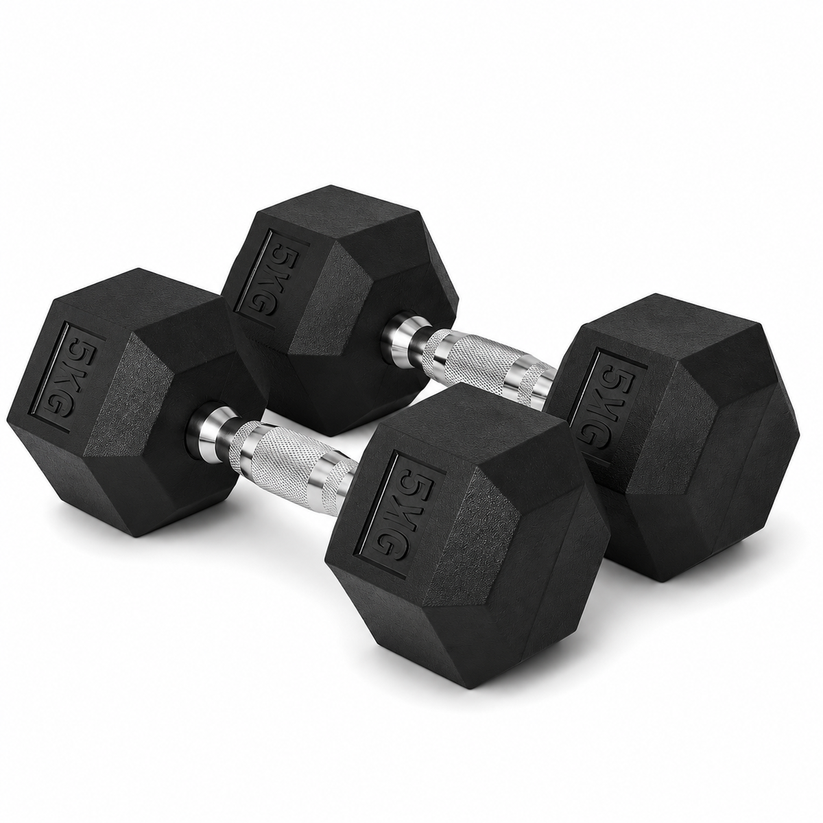 Pack de 2 Mancuernas Hexagonales 5 Kg Agarre Antideslizante