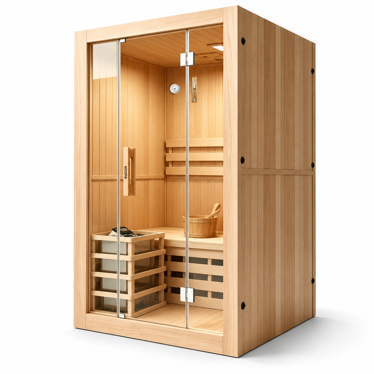 Sauna Finlandesa para casa 2 Personas Madera Hemlock Canadiense