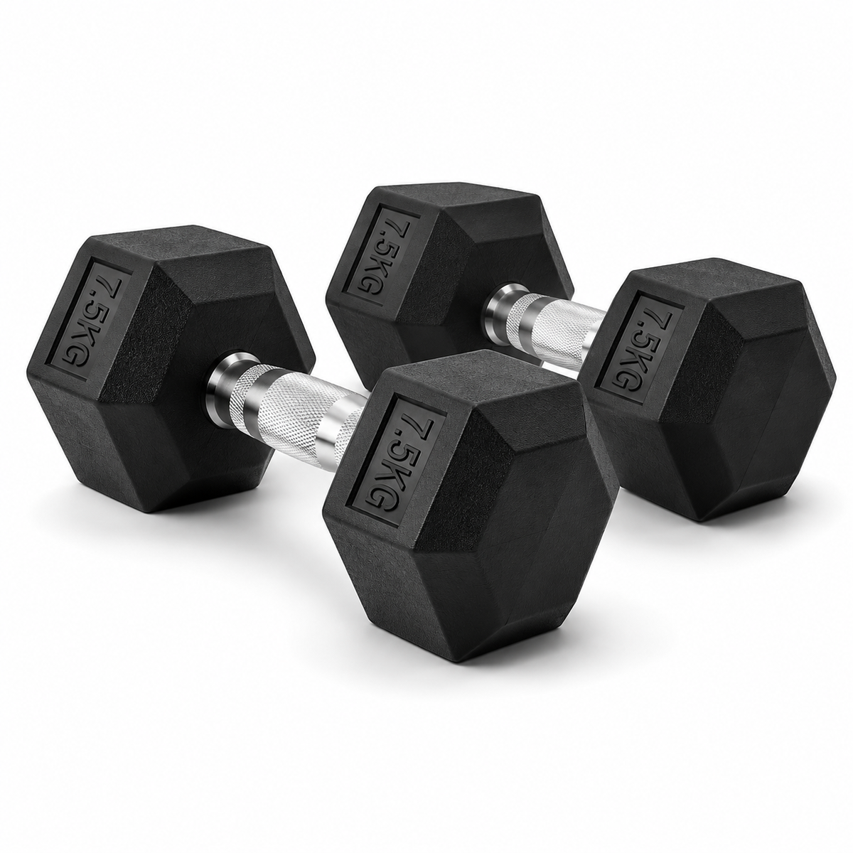 Pack de 2 Mancuernas Hexagonales 7,5 Kg Agarre Antideslizante