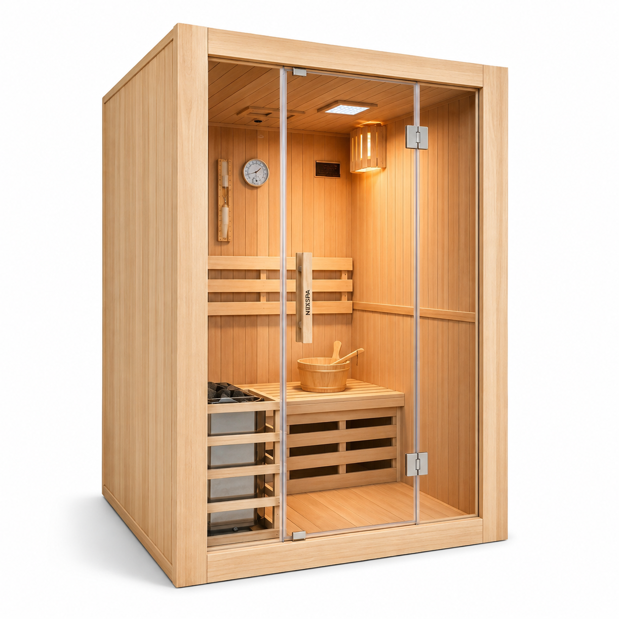 Sauna Finlandesa para casa 3 Personas Madera Hemlock Canadiense