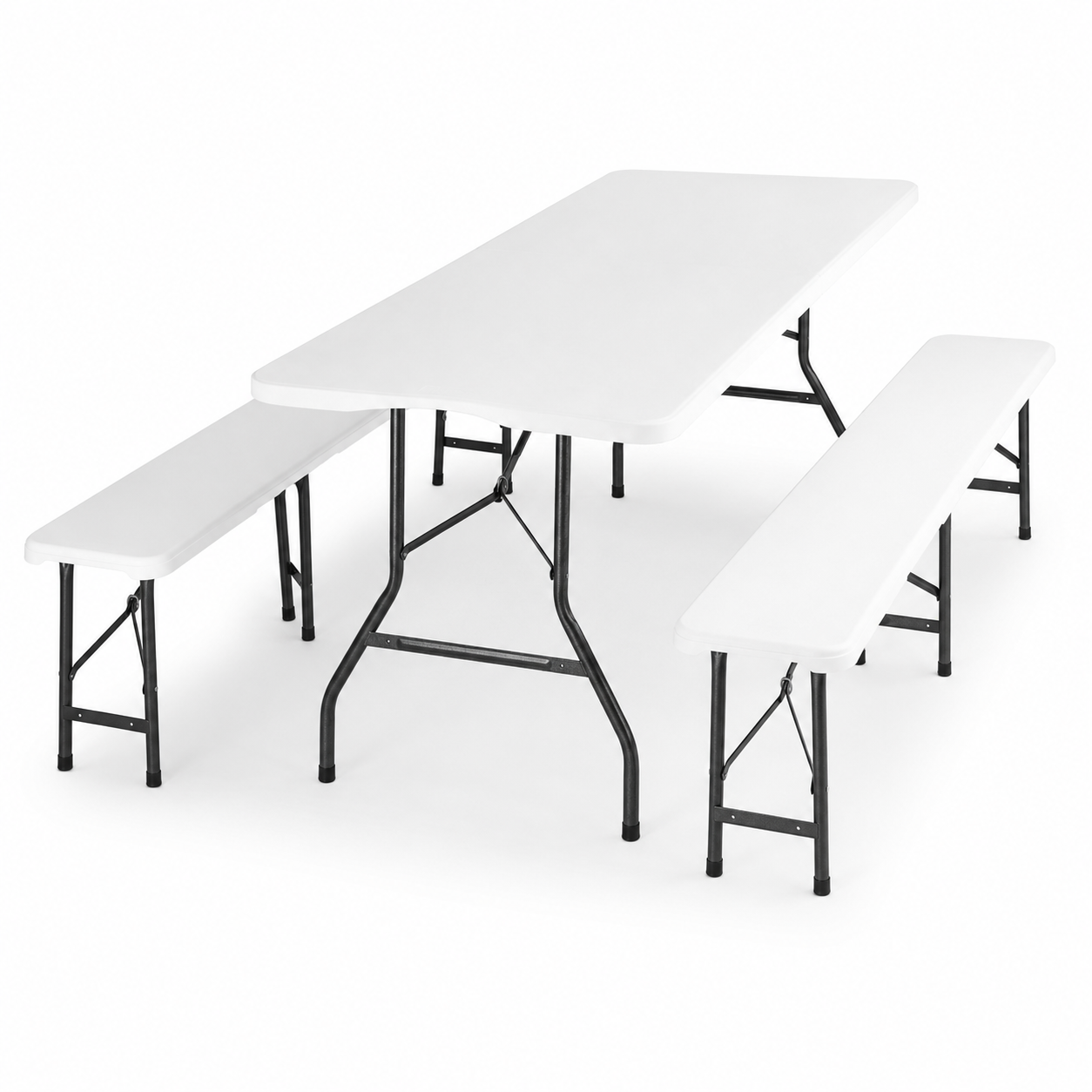 Set Klapptisch mit 2 Bänken für Garten 180x74x72 cm