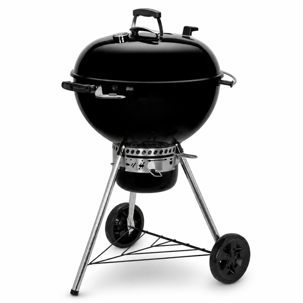Barbacoa Portátil de Carbón Redonda Con Tapa