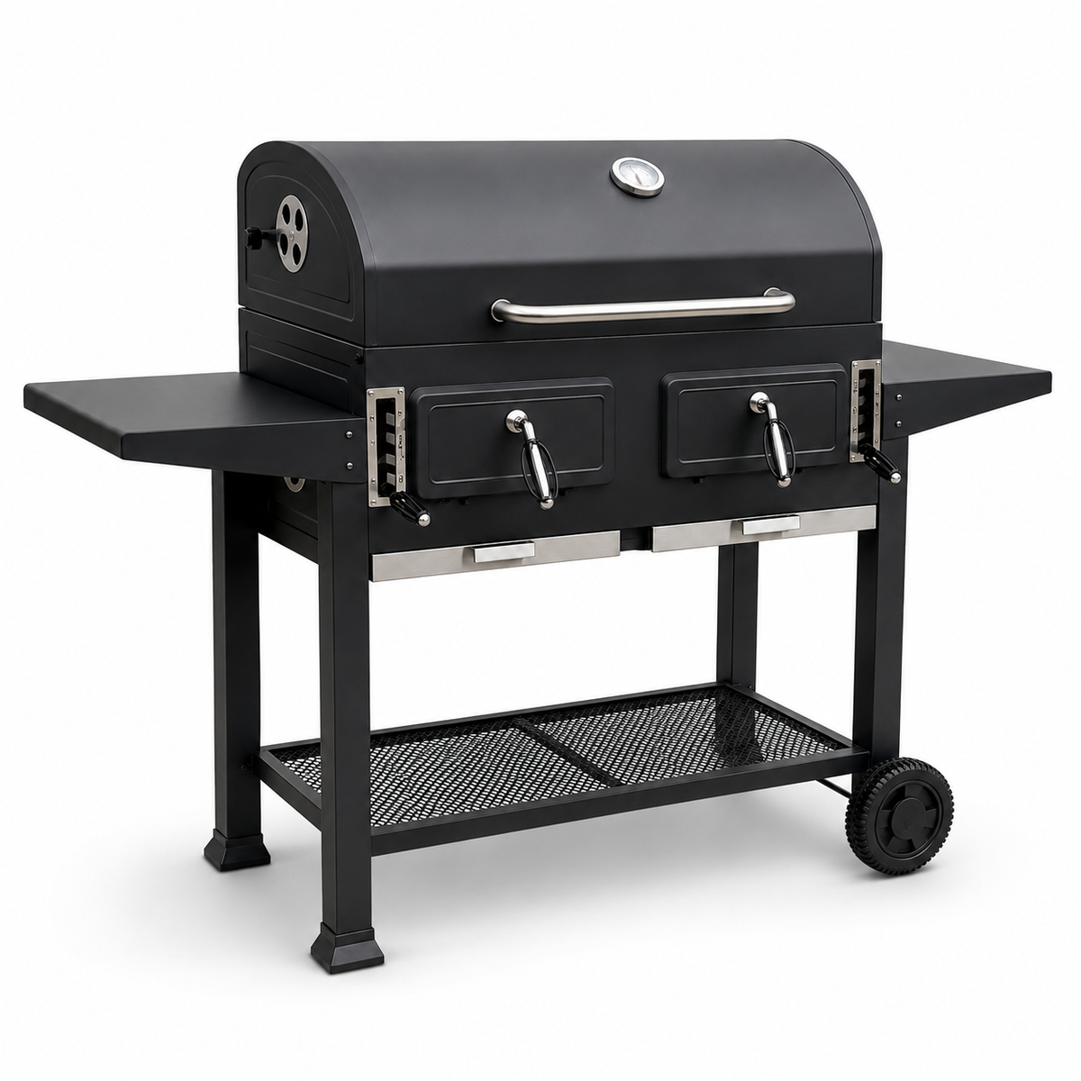 Barbacoa de Carbón Doble Cámara con Ventilación Regulable