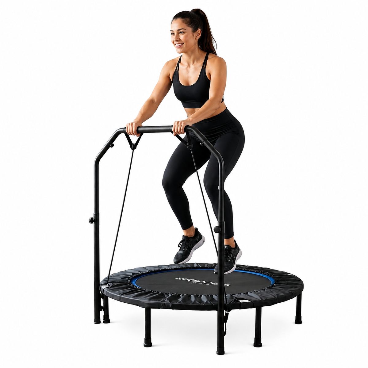 Trampolín Fitness 3 en 1 con Barra Ajustable