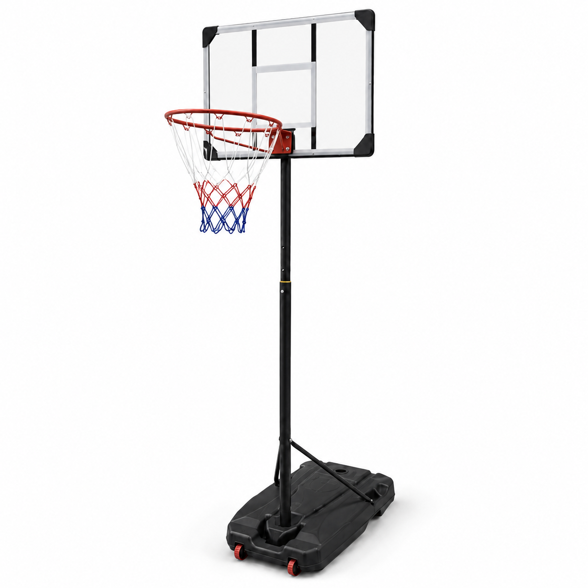 Canasta Baloncesto Portátil Regulable 1,6-2,1m Base con Ruedas