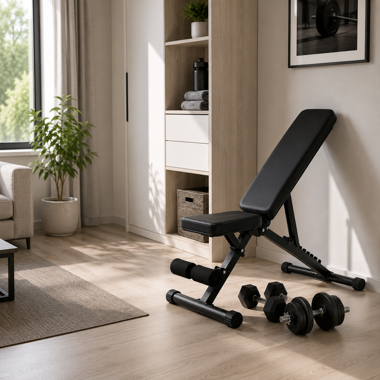 Banco de Musculación Plegable Respaldo Ajustable 7 Posiciones