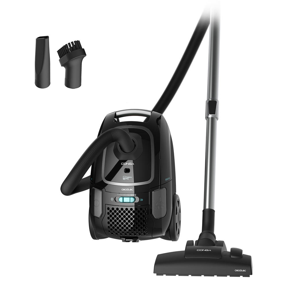 Cecotec Conga Powerbag 4000 XL Aspirapolvere Trineo con Sacco 4L 890W 7m Raggio Accessori