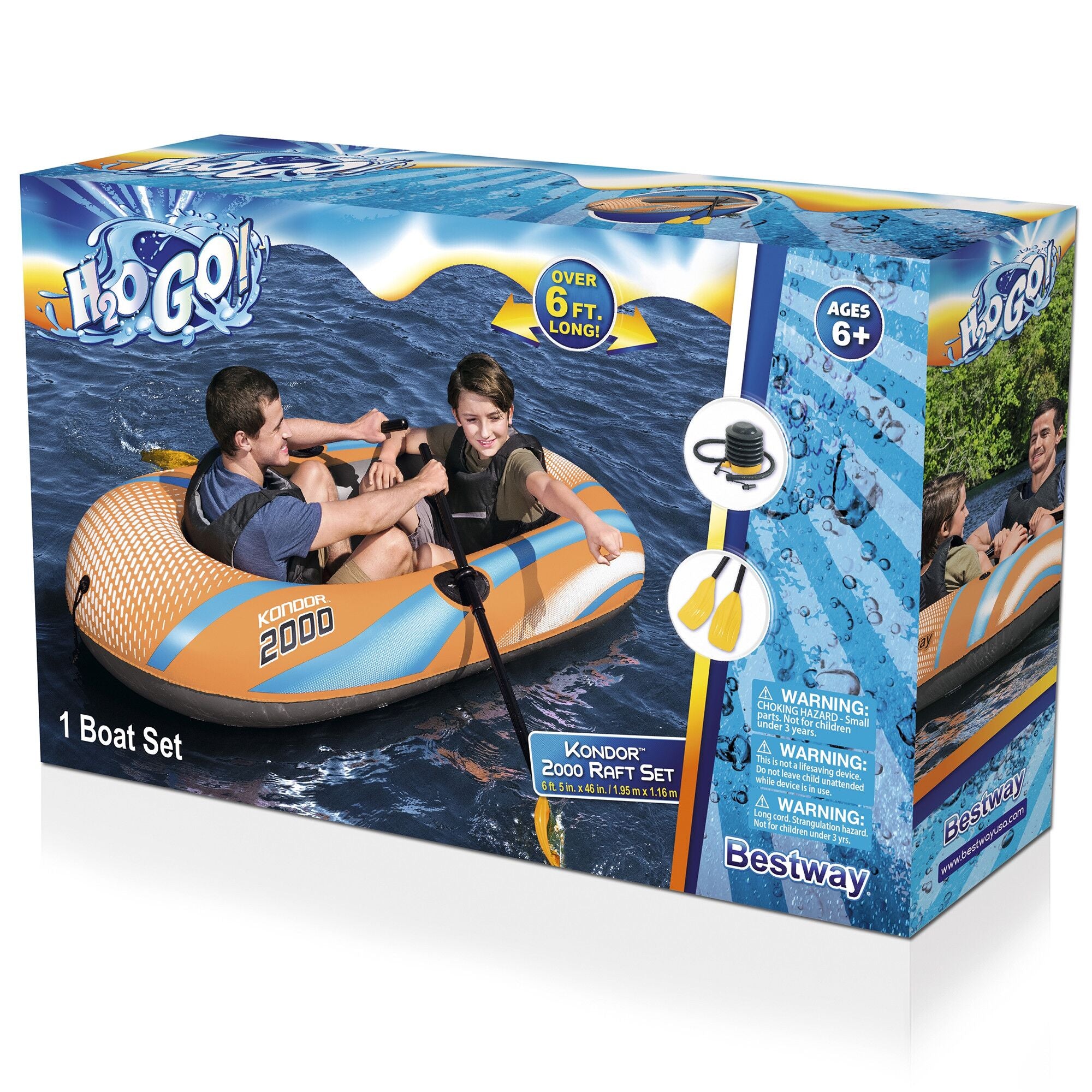 Bestway – Barco inflável Kondor 2000 Raft Set (185 × 97 cm)