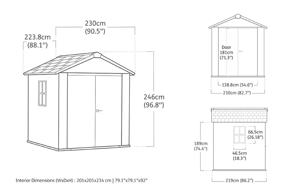 Keter - Casetta da esterno Newton 757/775 marrone