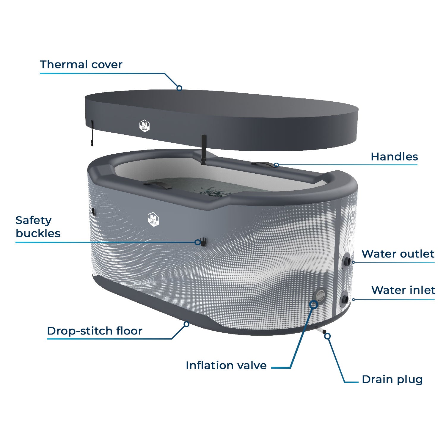 Poolex - NetSpa Järvi bain de glace avec kit refroidisseur