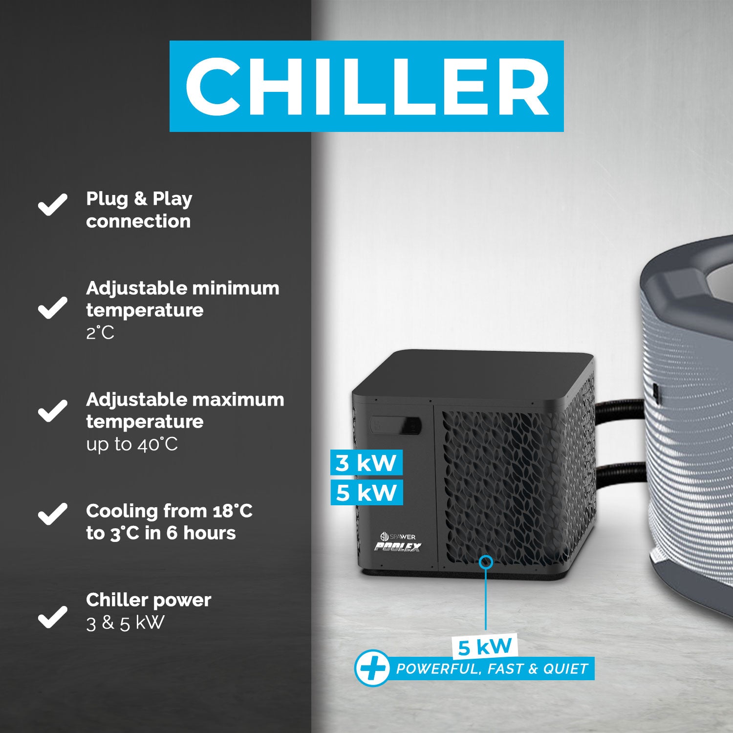 Poolex - NetSpa Järvi bain de glace avec kit refroidisseur