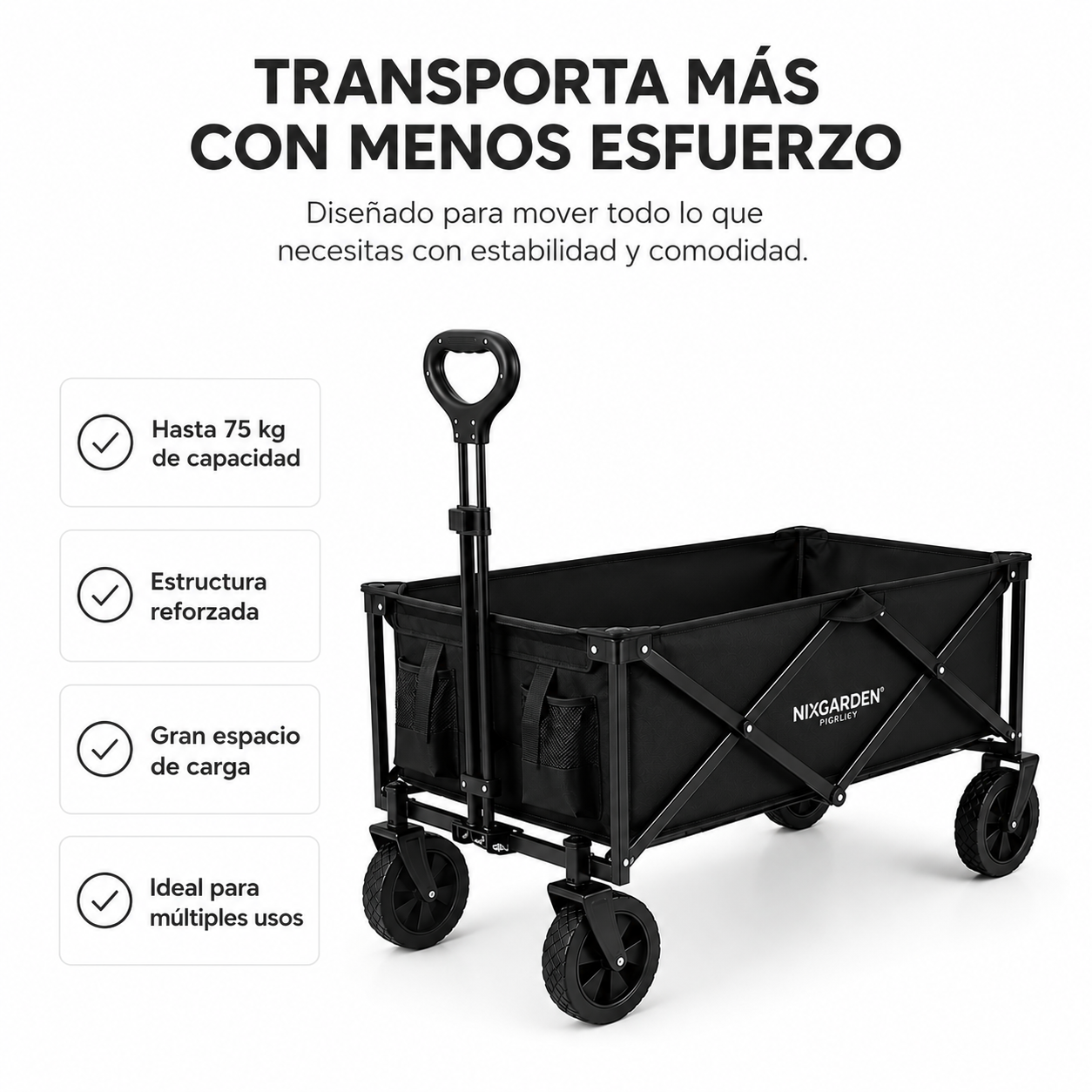 Carrello Pieghevole Fuoristrada con Capacità 75 Kg