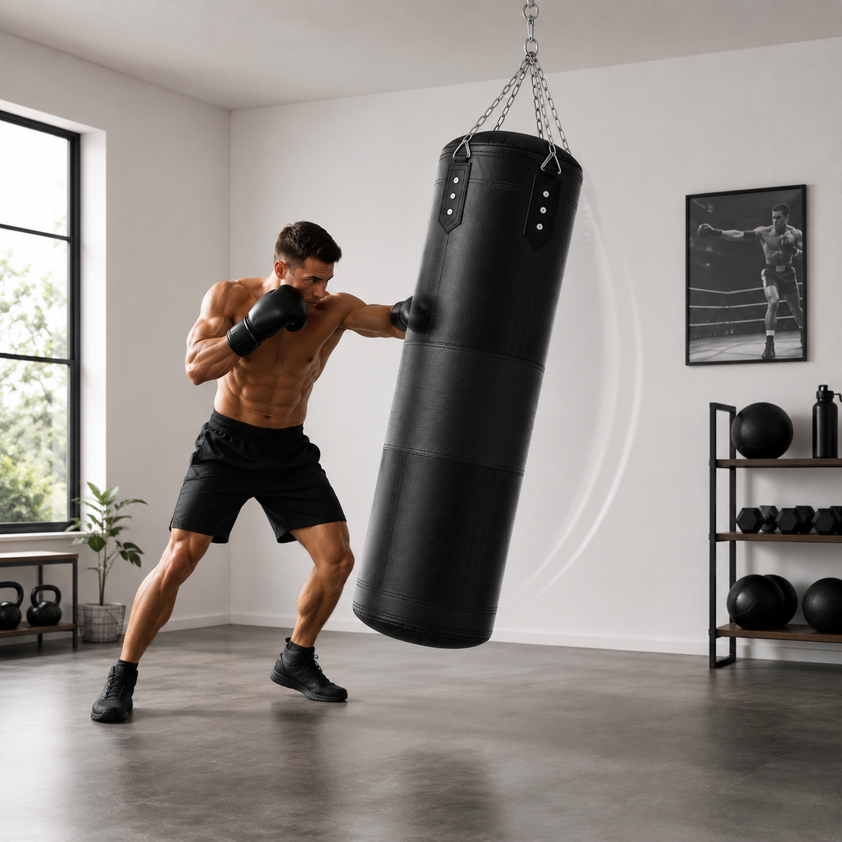 Saco De Boxeo PU 120 Por 40 Cm Cadena Reforzada