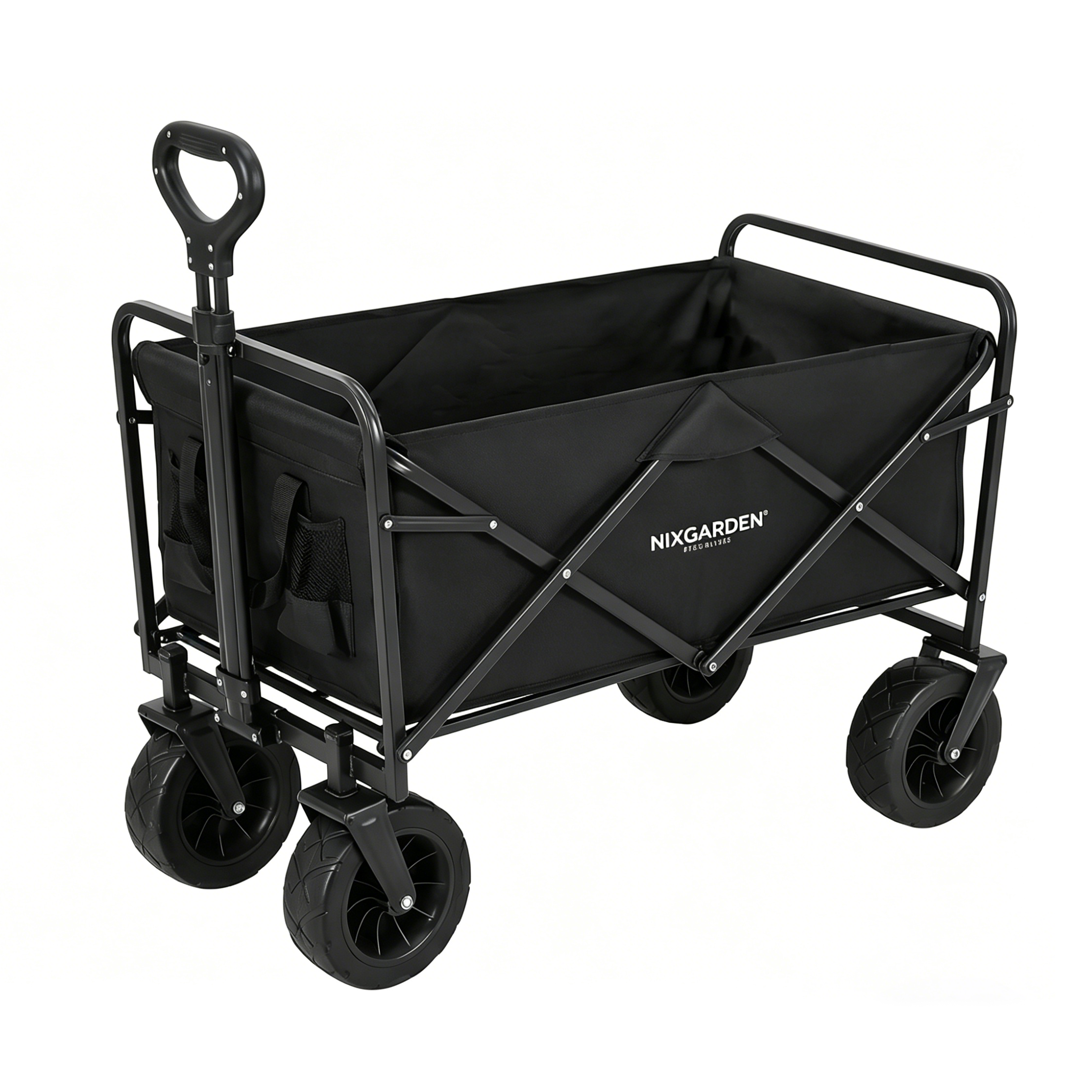 Carrello Pieghevole XXL Struttura Rinforzata Ruote Fuoristrada