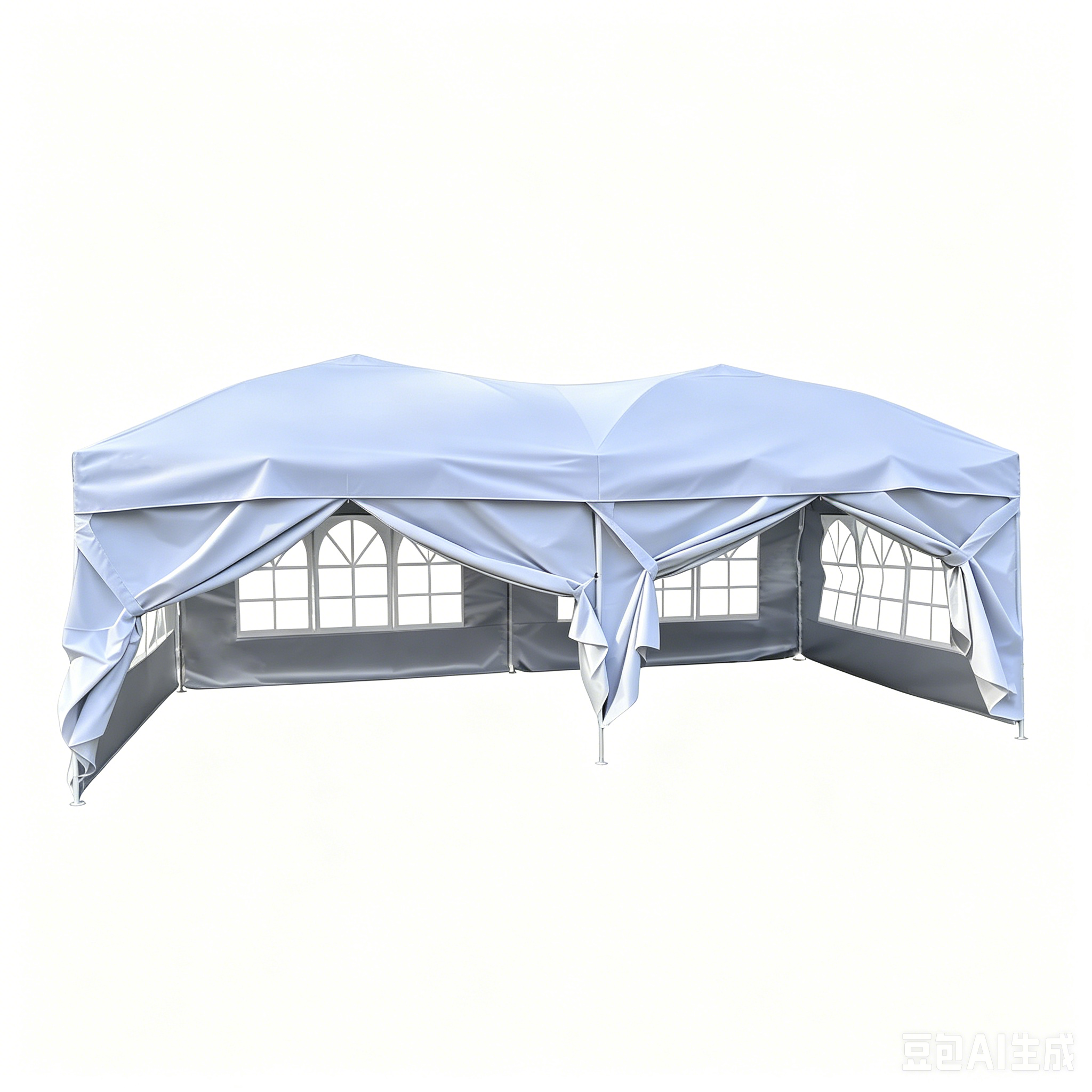 Tenda dobrável 6x3 m com 6 paredes laterais, estrutura reforçada e bolsa de transporte cor branca