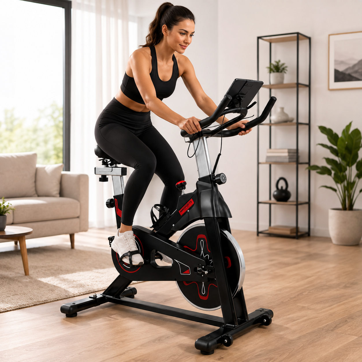 Bicicleta Estática de Spinning con Resistencia Ajustable y Pantalla LCD