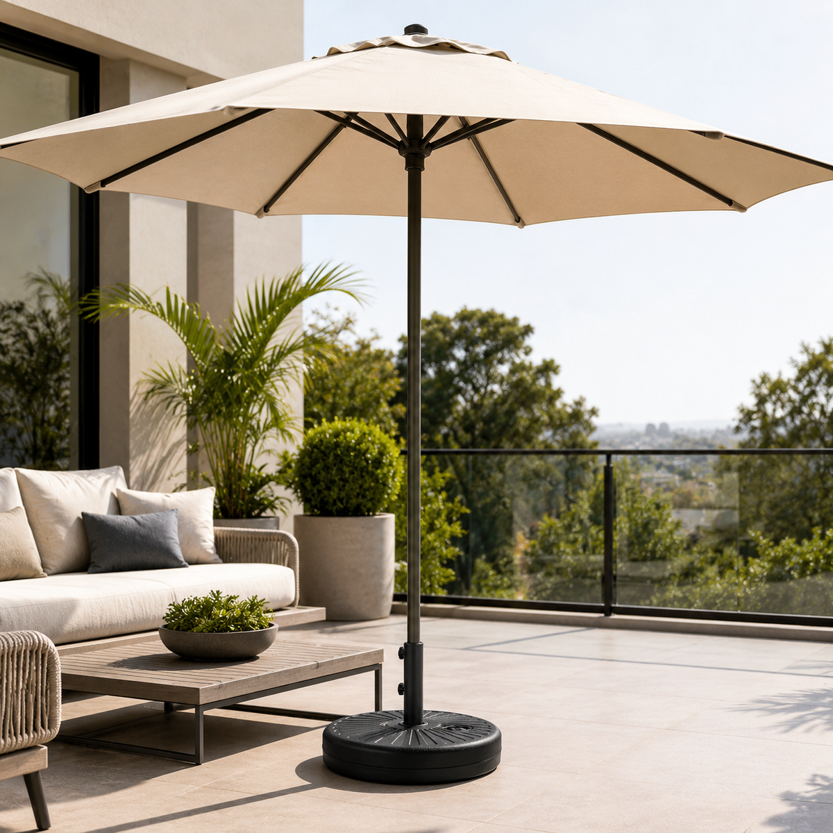 Base Para Sombrilla Rellenable 22 L Con Soporte Central