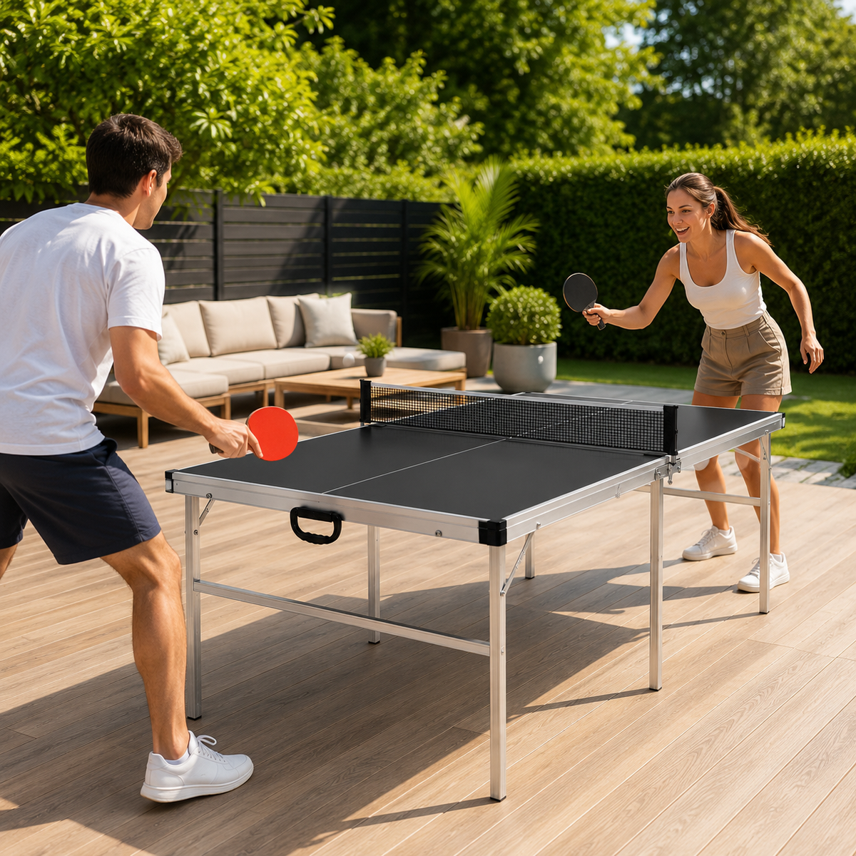 Mesa de Ping Pong Plegable con red 182x91 cm