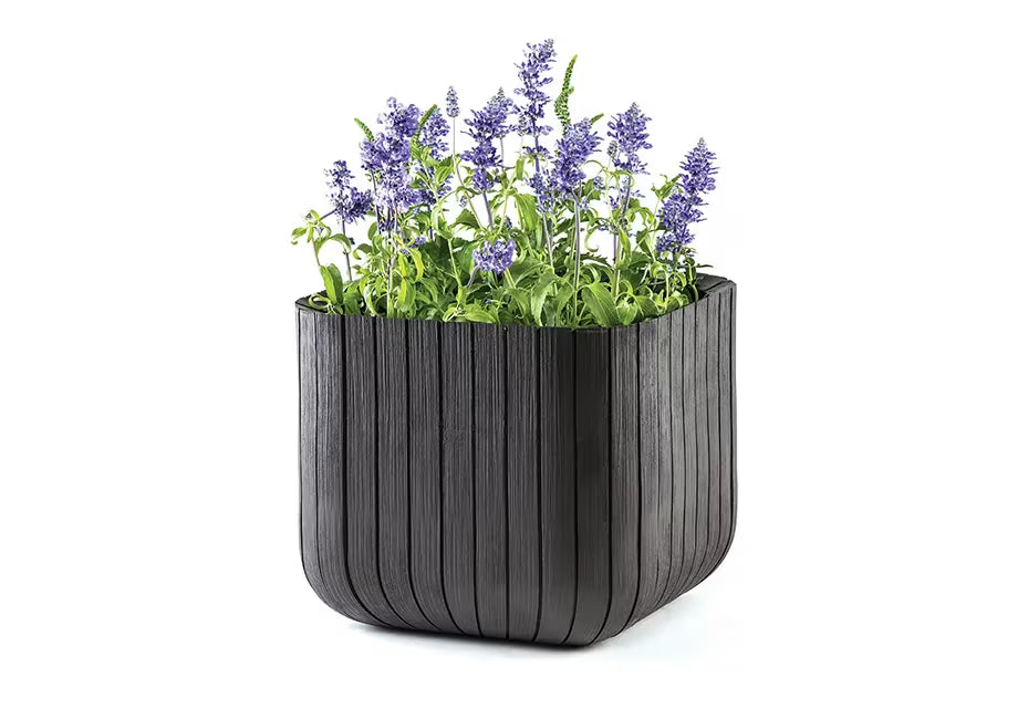 Keter - Vaso da giardino Cube Box 21,5L marrone