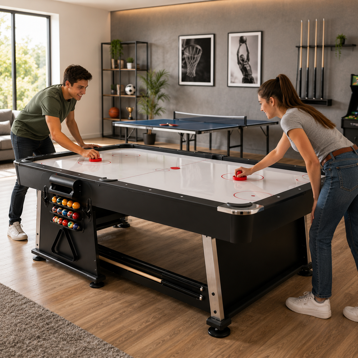 Mesa Multijuegos 3 En 1 Billar Y Ping Pong 210 Cm