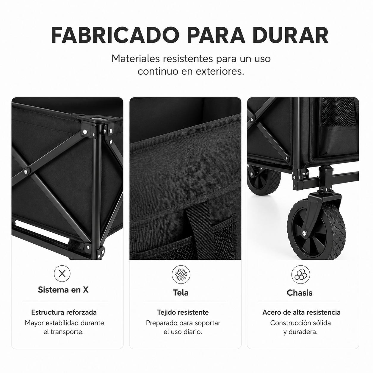 Carrello pieghevole XXL fuoristrada 150 kg 91×51×64 cm Oxford 600D 100L spiaggia giardino campeggio