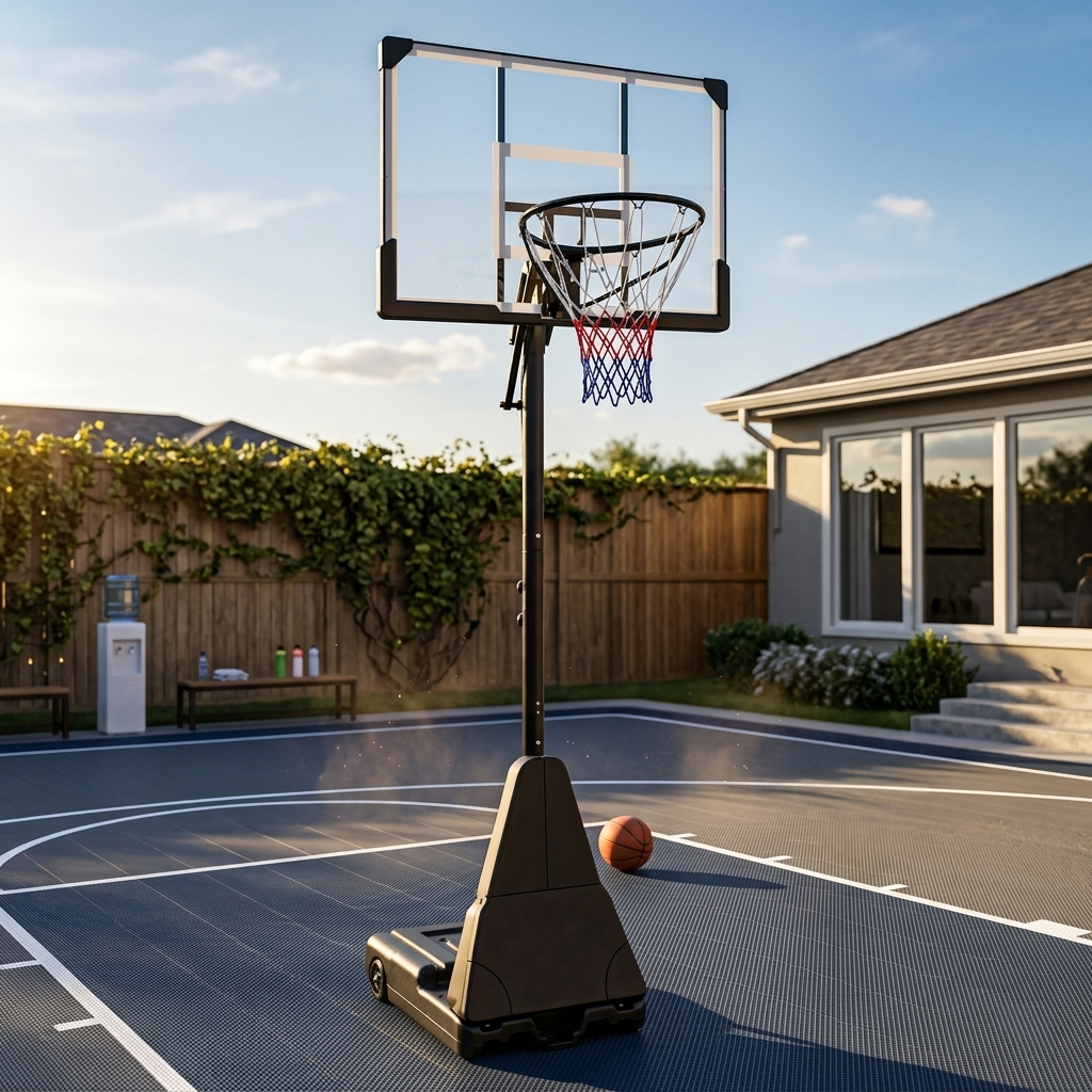 Cesto de Basquetebol Exterior Regulável 2,45-3,1 m com rodas