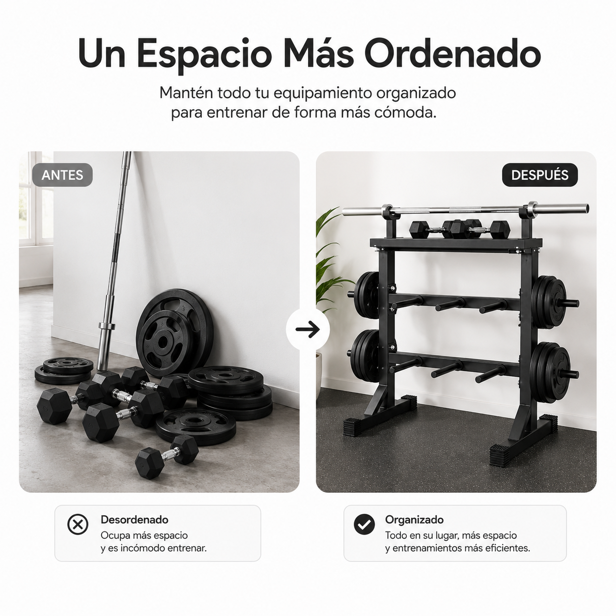 Soporte Para Mancuernas Y Barras Rack Para Gimnasio En Casa