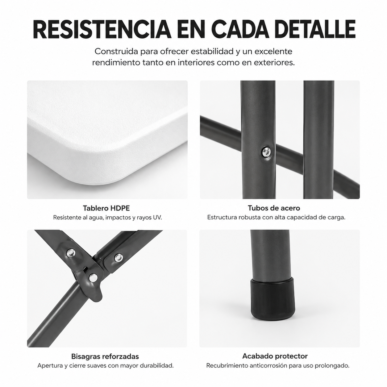 Mesa Plegable Jardín Portátil 180x70x72 cm