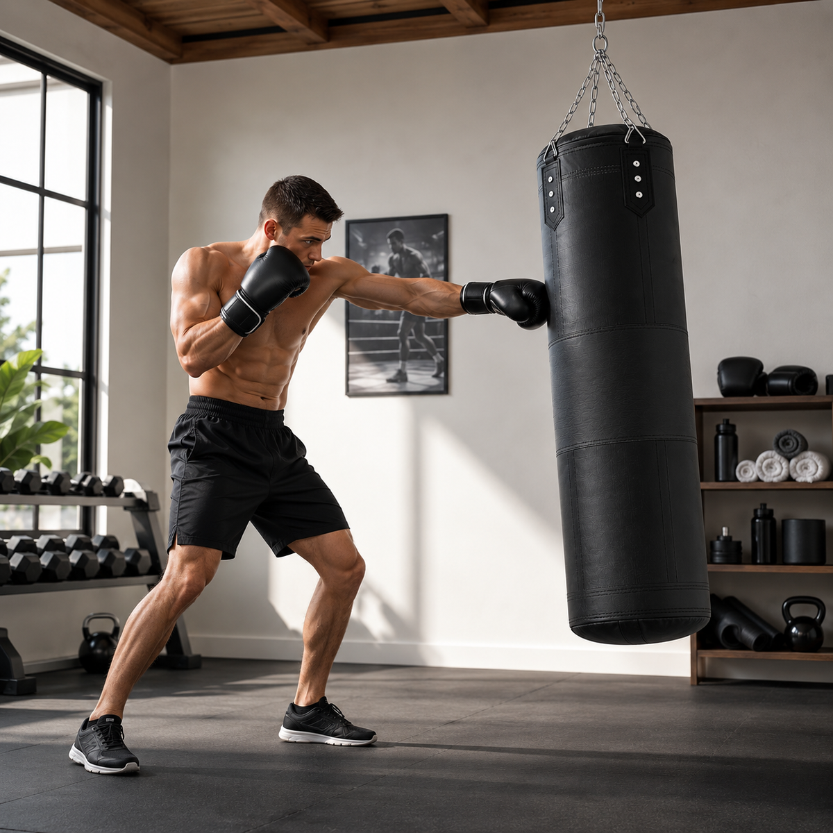 Saco De Boxeo PU 120 Por 40 Cm Cadena Reforzada