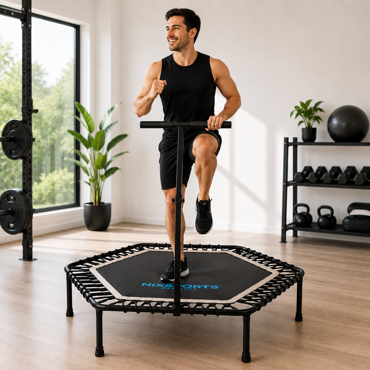 Cama Elástica de Fitness 3 em 1 Dobrável