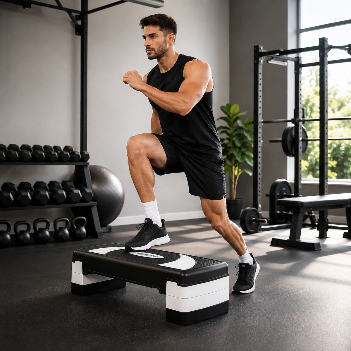 Step Aeróbico Regulable con 3 Alturas y Superficie Antideslizante