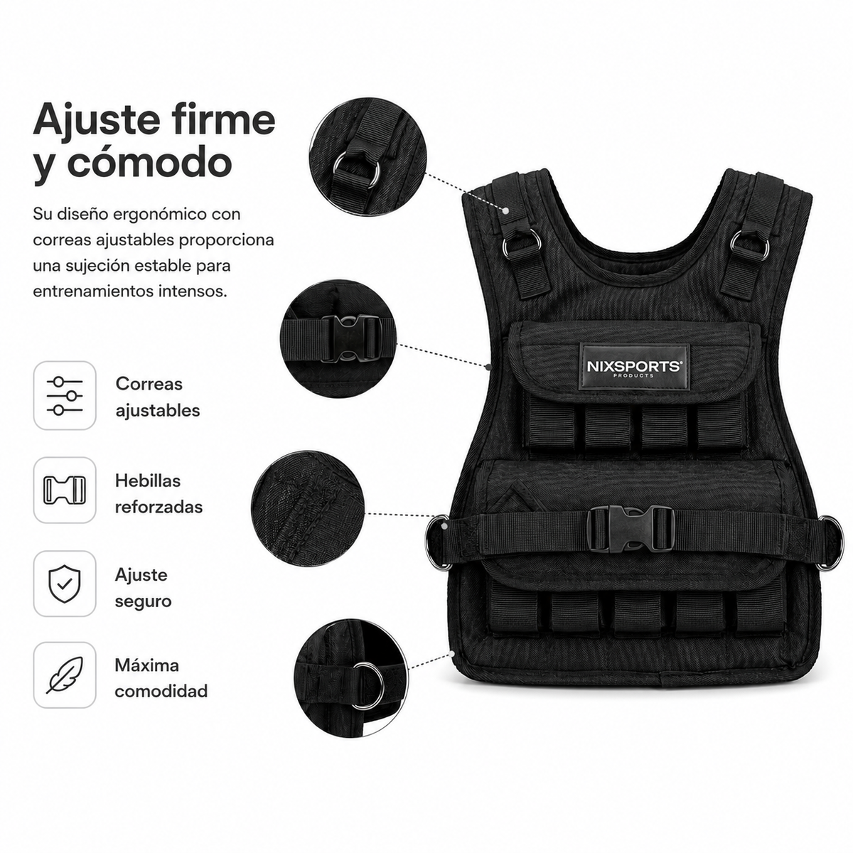 Colete Lastro Ajustável para Treino Fitness e Corrida