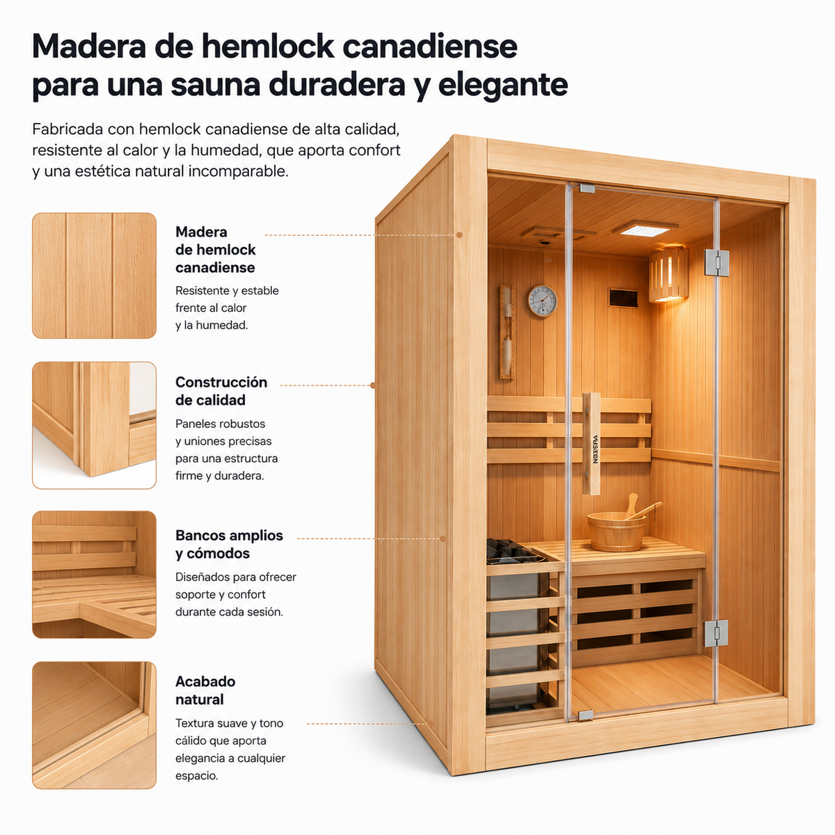 Sauna Finlandesa para casa 3 Personas