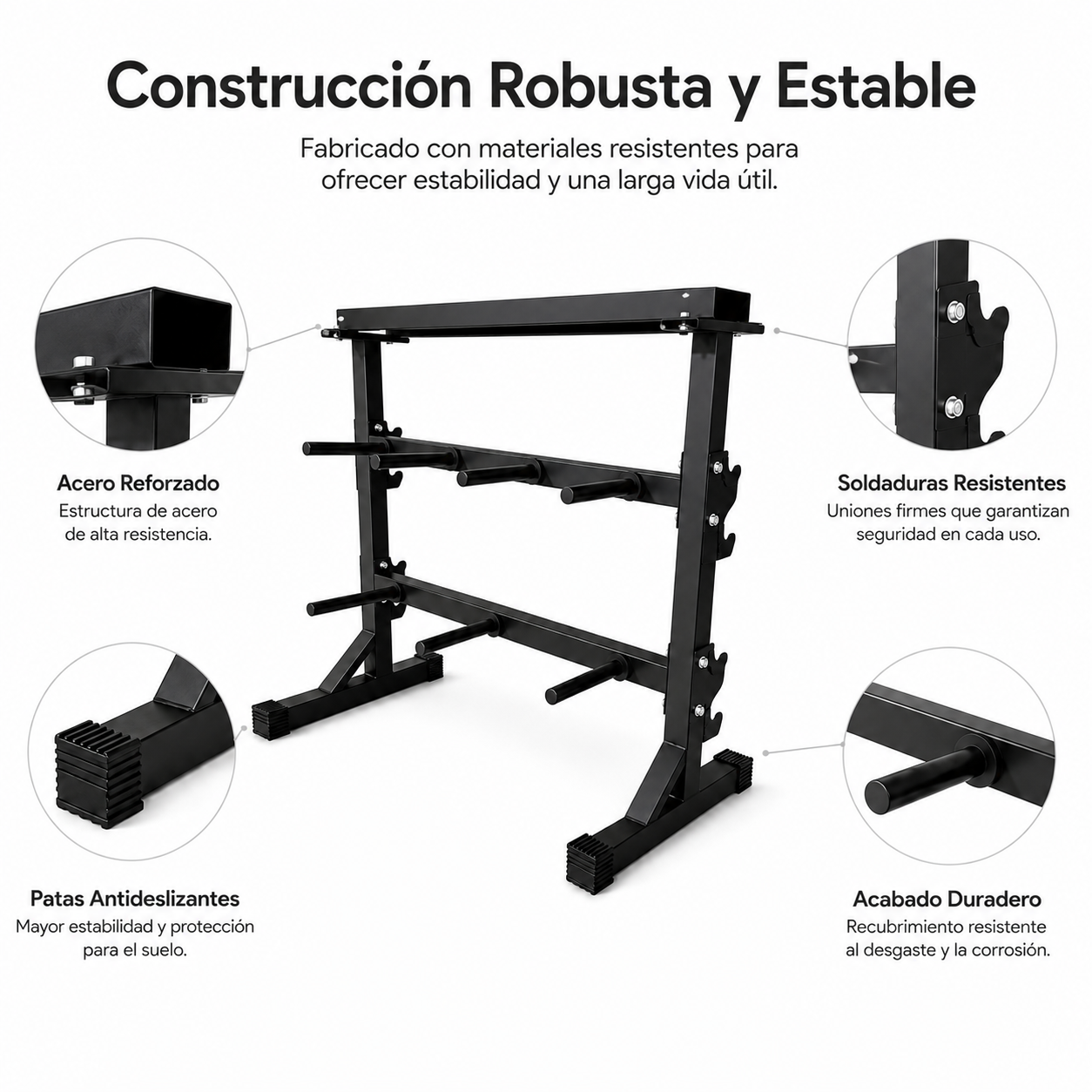 Soporte Para Mancuernas Y Barras Rack Para Gimnasio En Casa