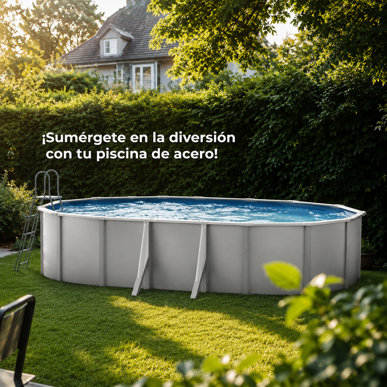 Piscina fuori terra Gre Wet ovale lamiera bianca depuratore