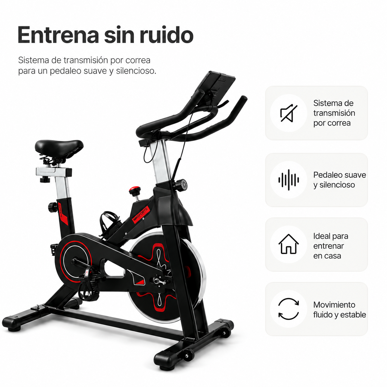 Bicicleta Estática de Spinning con Resistencia Ajustable y Pantalla LCD