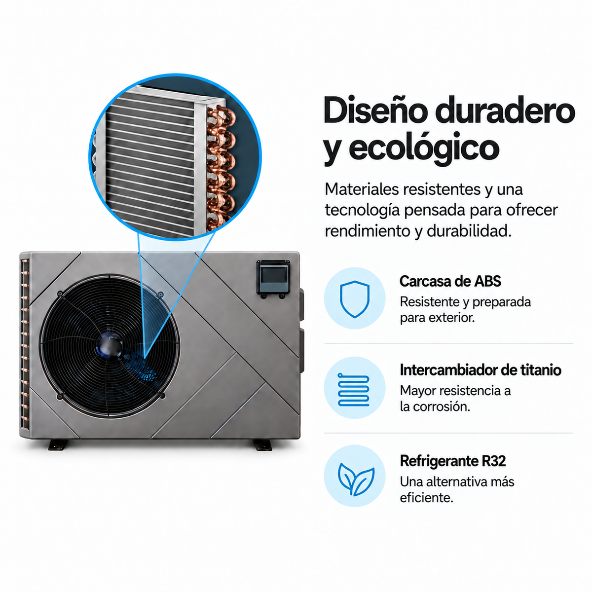 Bomba de calor para piscina Full Inverter WiFi Nix Pool