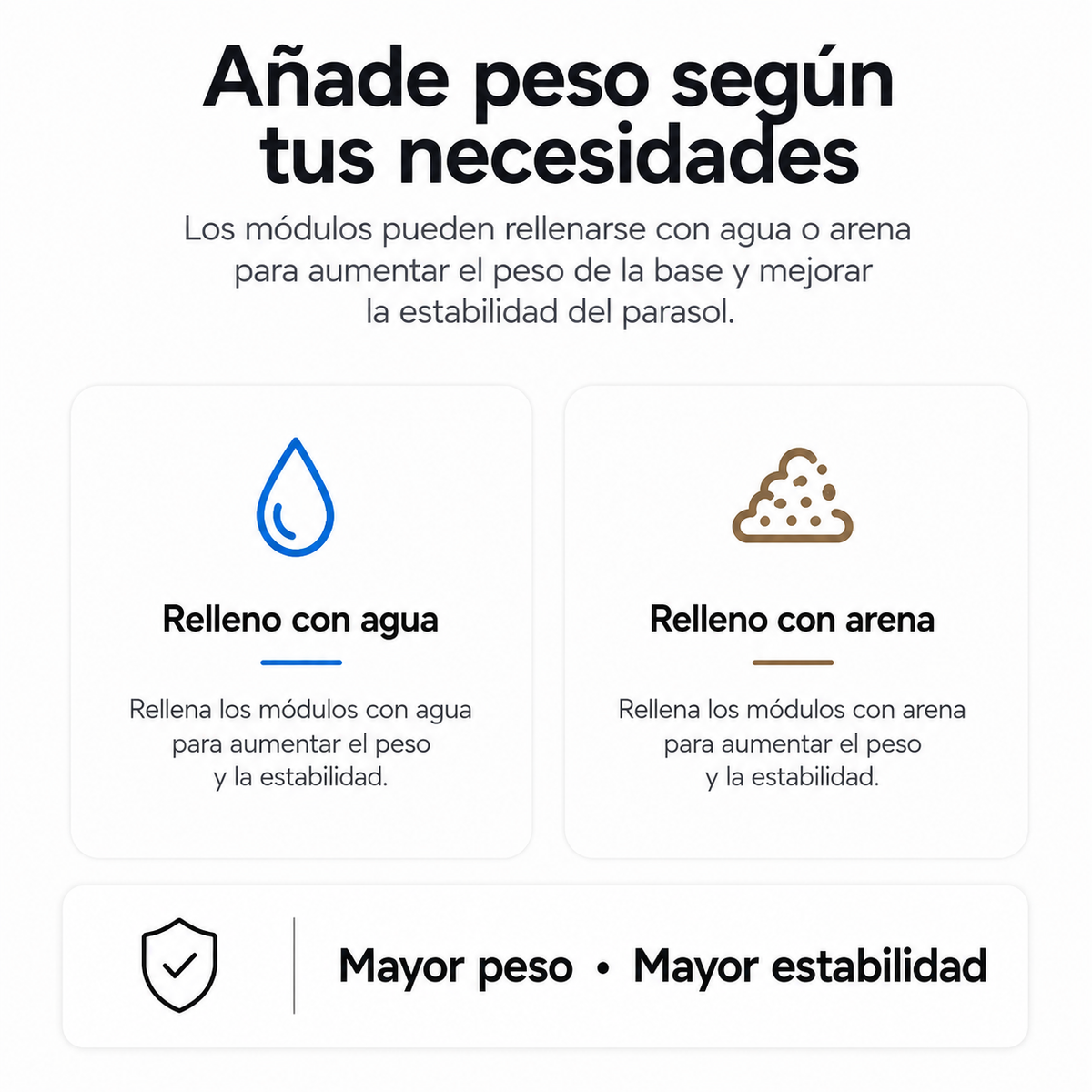 Base Modular Para Sombrilla 4 Piezas Rellenable Negro