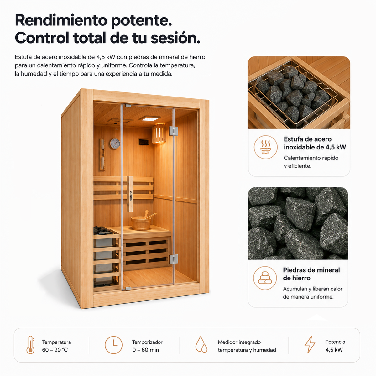 Sauna Finlandesa para casa 3 Personas