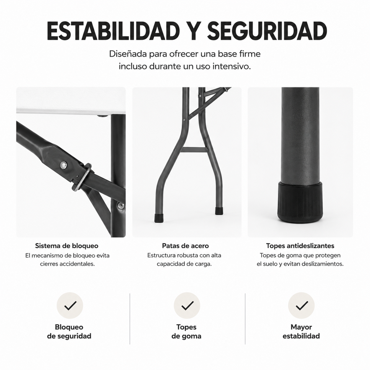 Mesa Plegable Jardín Portátil 180x70x72 cm