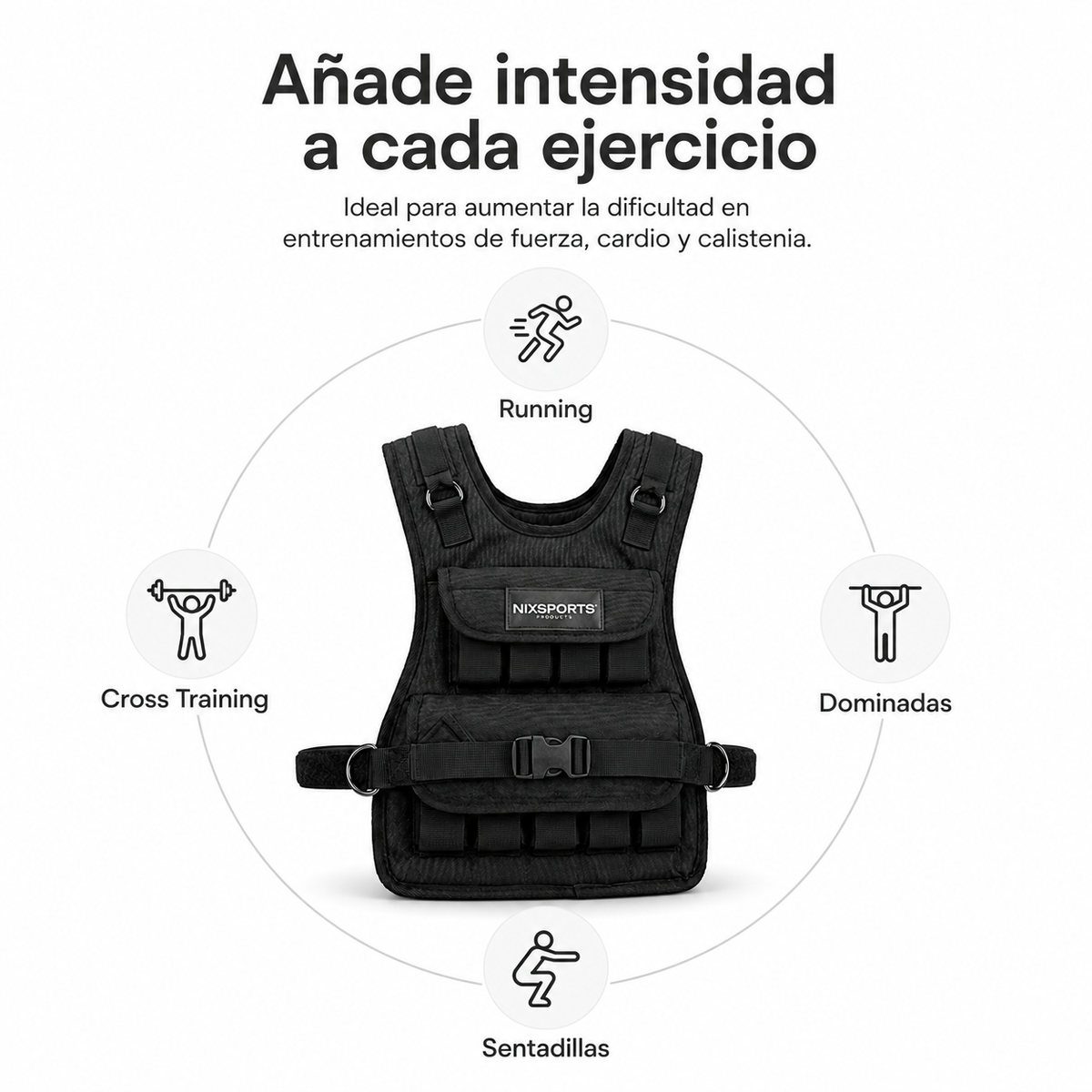Colete Lastro Ajustável para Treino Fitness e Corrida