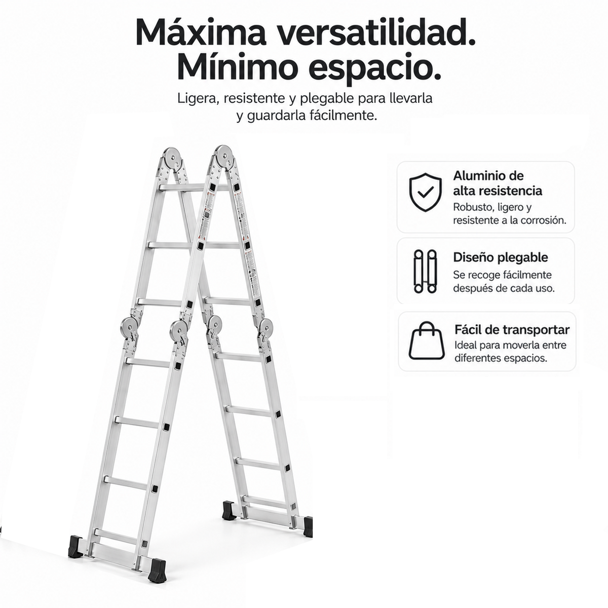 Opvouwbare aluminium multifunctionele ladder 4-in-1