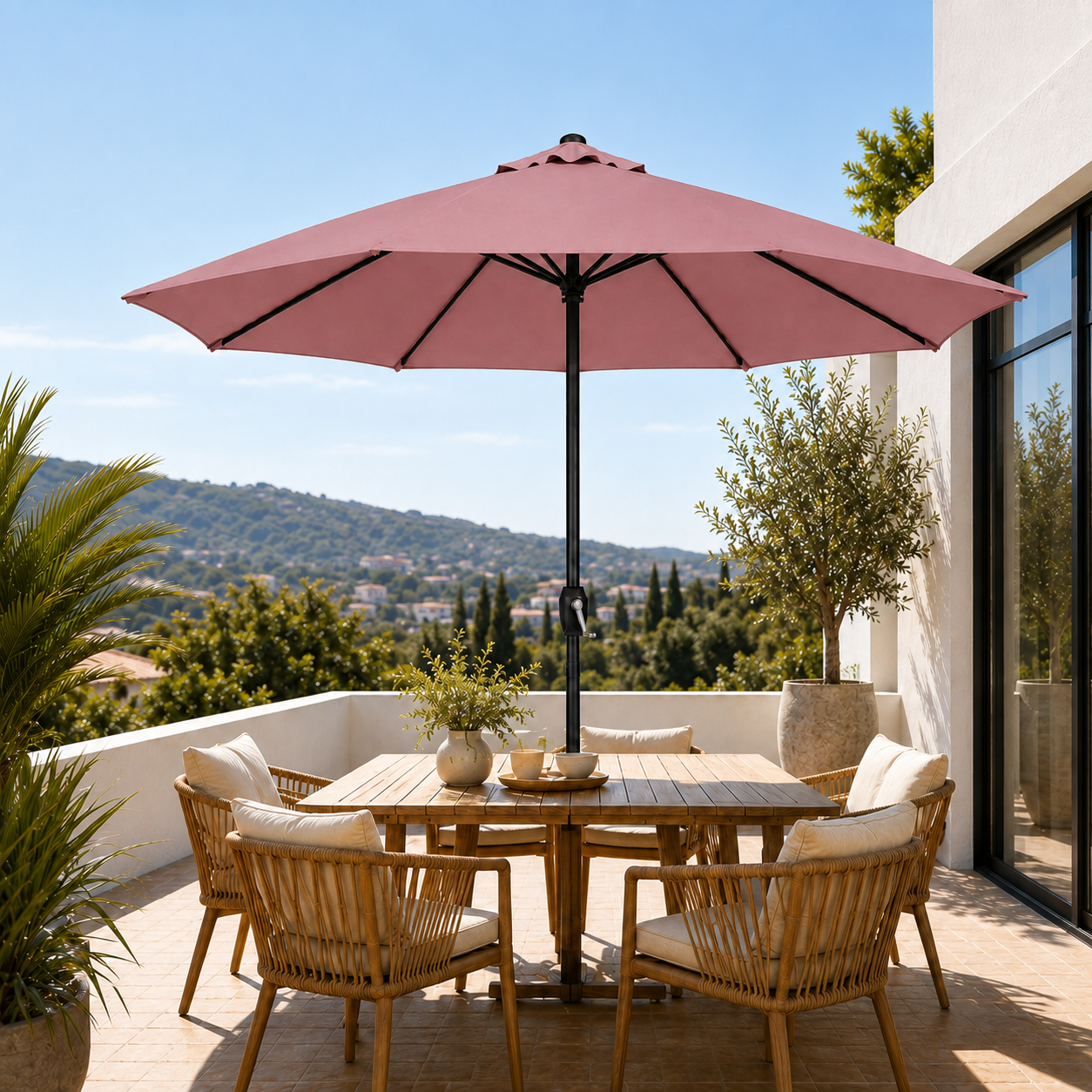 Parasol 3 mètres de jardin réglable protection UV
