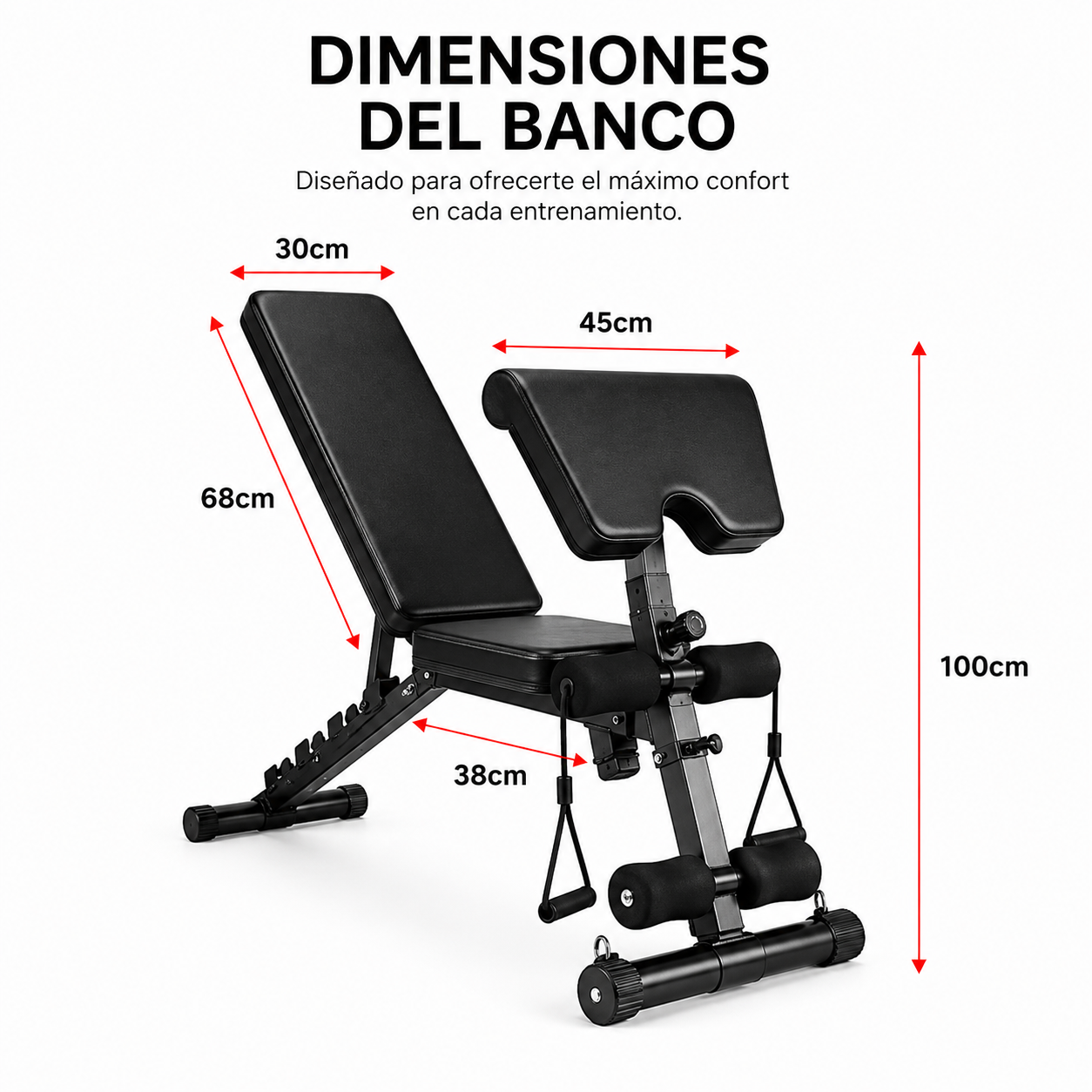 Banco De Musculación Plegable 2 En 1 Scott 120 Kg