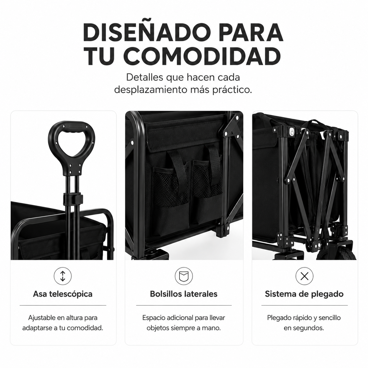 Carrello Pieghevole Fuoristrada con Capacità 75 Kg