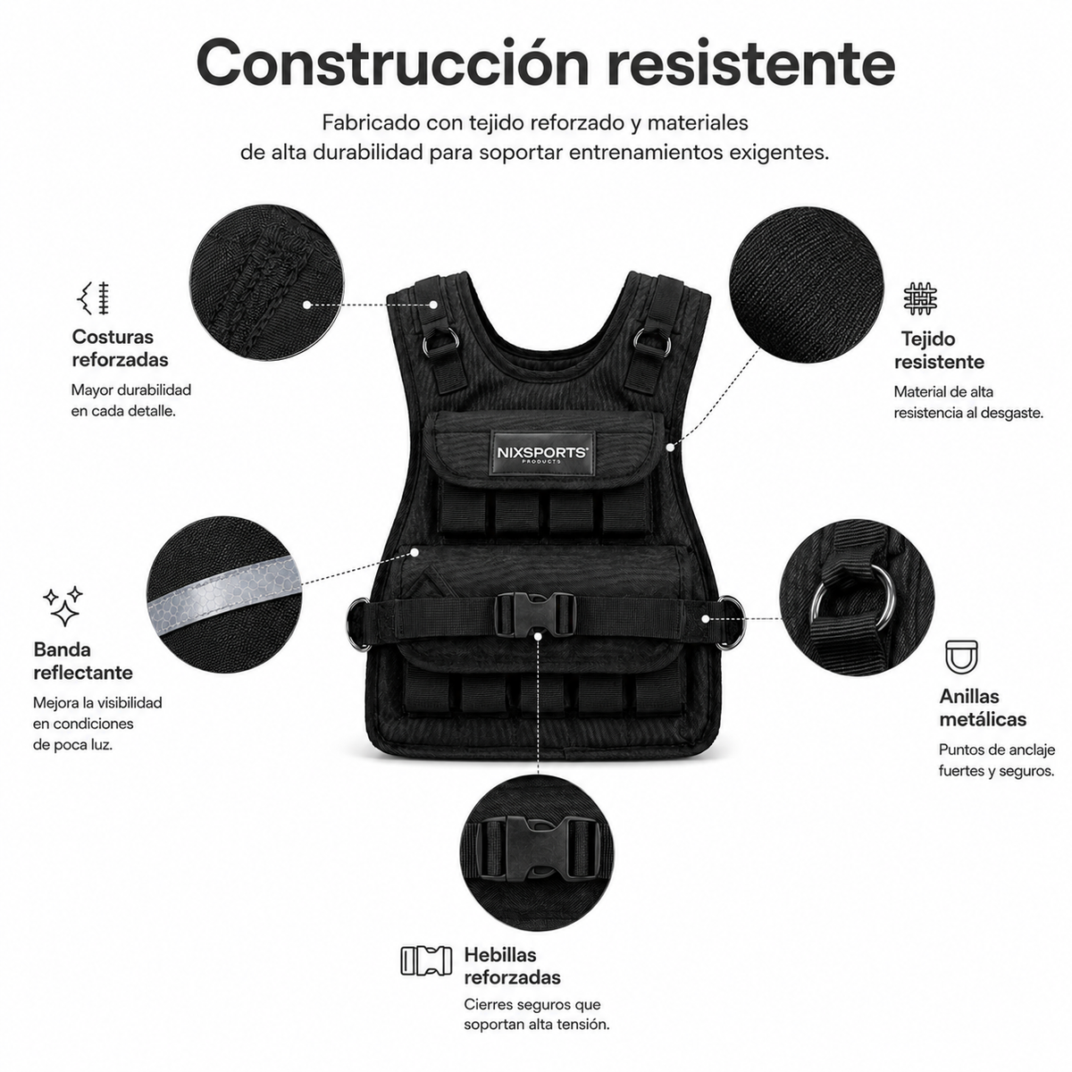 Colete Lastro Ajustável para Treino Fitness e Corrida