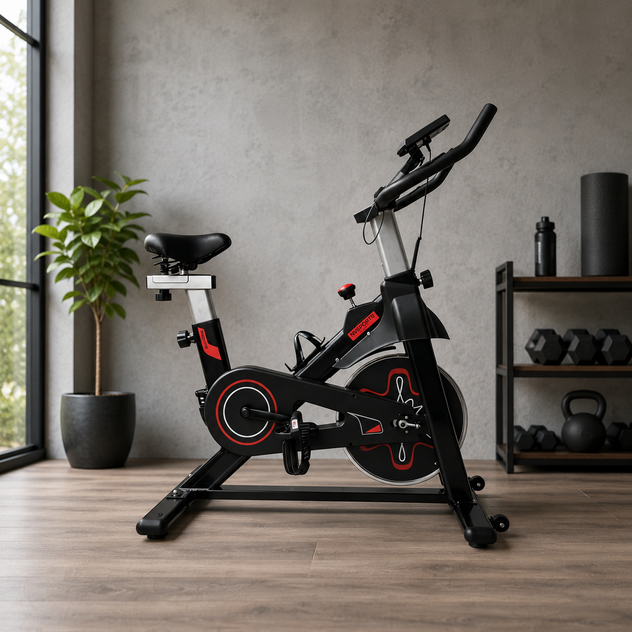 Bicicleta Estática de Spinning com Resistência Ajustável e Ecrã LCD