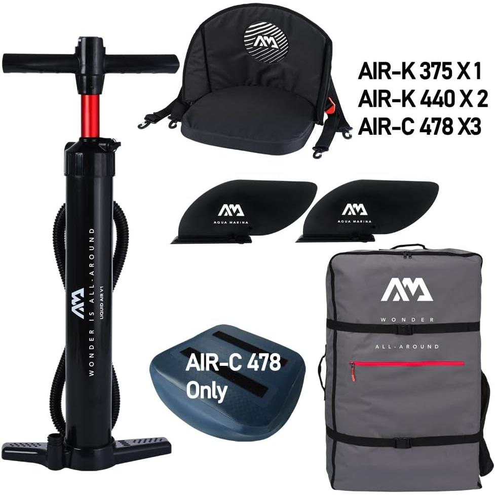 Aqua Marina - Tomahawk AIR-C 15'8" AIR-C opblaasbare kajak voor 3 personen, drop-stitch