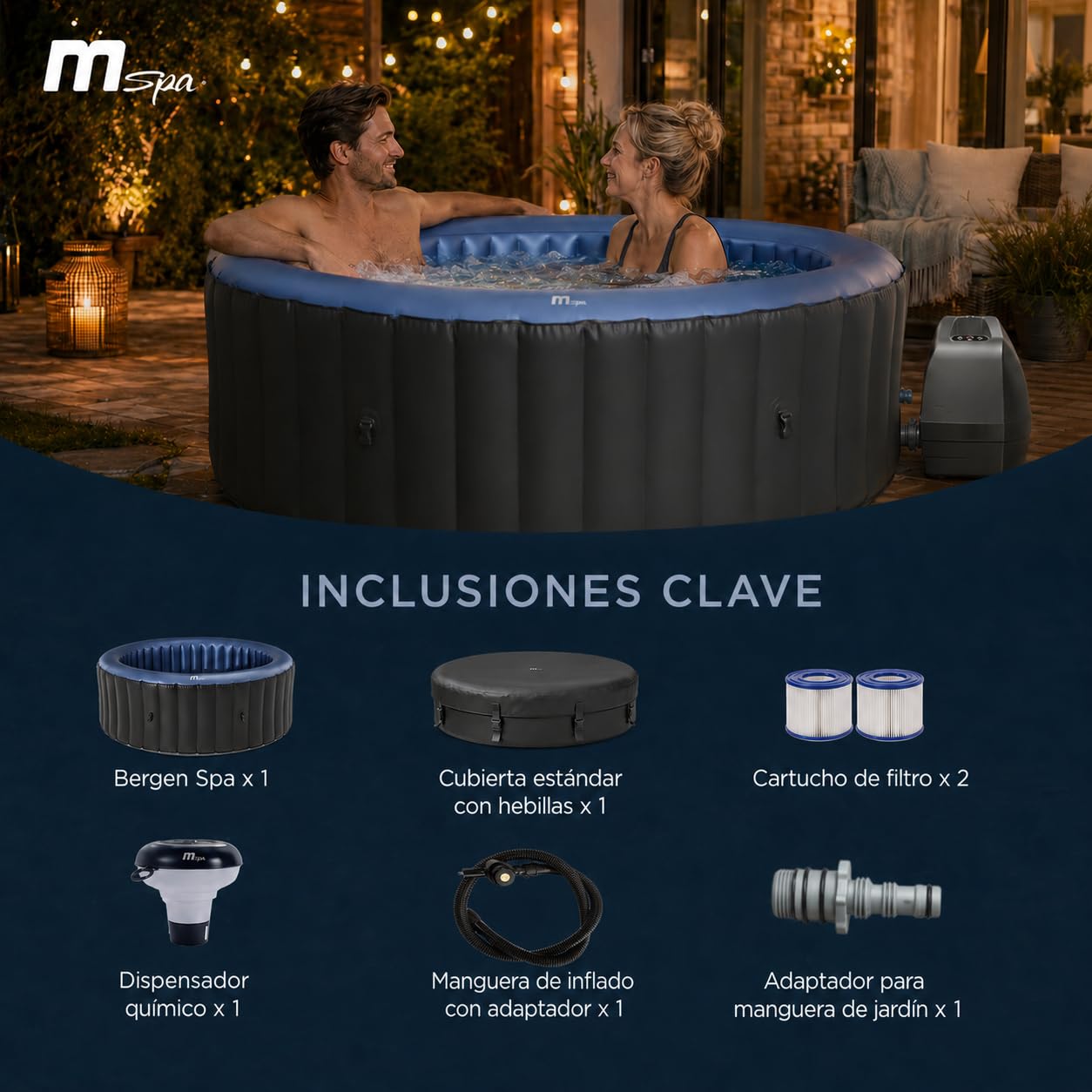 MSpa – Aufblasbarer Whirlpool Rund Bergen für 4–6 Personen